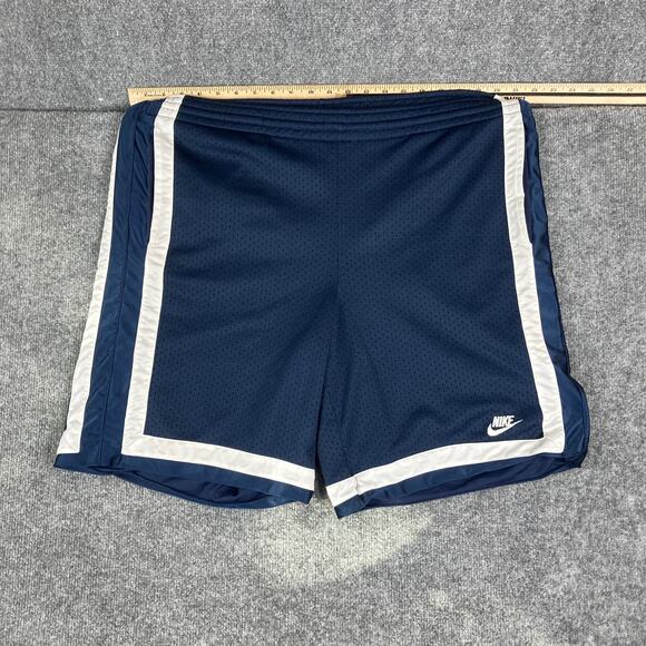 Nike Mesh Shorts Mens Size XL Navy Blue White Trim Basketball Athletic Gym - Picture 1 of 9